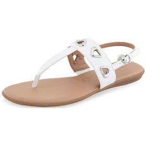 Aerosoles Iago platte sandaal voor dames, helder wit kunstleer, 8 UK, Helder Wit Kunstleer, 41 EU