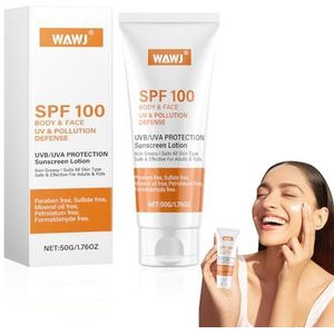 WAWJ - Vochtige Zonnecrème - SPF 100 - Waterdichte Bescherming tegen UVA en UVB