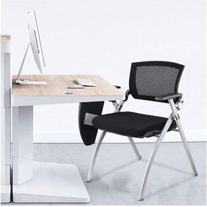 Bureaustoelen Draagbare opvouwbare bureaustoel met schrijfblok Ontwerp Computerstoel for kantoorvergadering Trainingsstoel Lendensteun Verstelbare