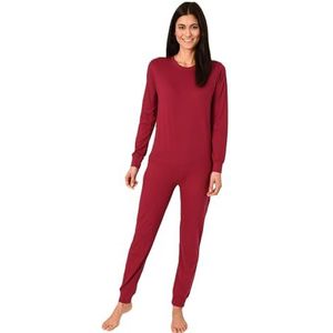 Normann Care Verzorgingsoverall voor dames, lange mouwen, eendelige pyjama met ritssluiting op de rug, bes, M