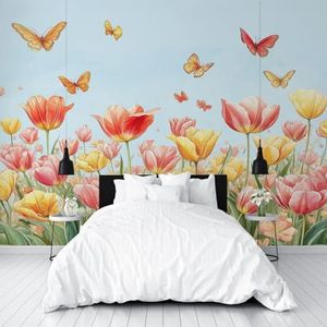 Dppyuxa Vlinder, dierenprint, 3D-behang, blauw, panoramisch vliesbehang, 150 x 105 cm, binnenwanddecoratie, voor woonkamer en kinderkamer
