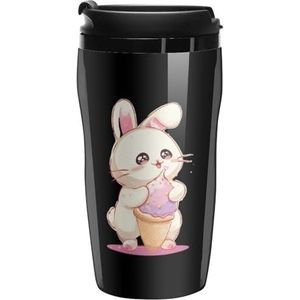 Kawaii Ice Cream Bunny Konijn Koffiemok met Deksel Dubbelwandige Waterfles Reizen Tumbler Thee Cup voor Warm/Ijs Dranken 250ml
