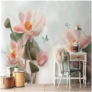 Woonkamer Slaapkamer Achtergrond Behang Rode Bloemen Bloem Landschap Moderne Muurschildering Slaapkamer-430Cm×300Cm