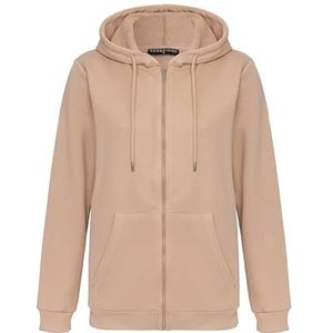 Redbridge Premium basic jack met capuchon voor dames voor dagelijks gebruik en vrije tijd, beige, L