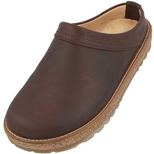 HAFLINGER - Travel-Cassic - Klompen - Bruin - Leer met Rubberen Zool en Kurk-Latex Voetbed