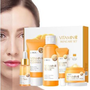 Vitamine C gezichtswasset | 5 stks/set voedende gezichtscrème,Cadeausets voor de feestdagen voor lichaam, gezicht, ongelijkmatige teint, fijne lijntjes en door de zon beschadigde huid Bbauer