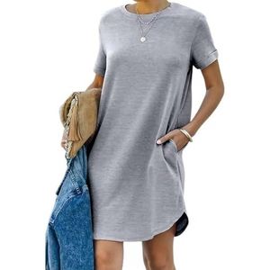 yk8fass Onregelmatige tennisjurk pf-2871, Lichtgrijs, S