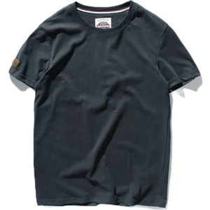 LQHYDMS T-shirts Mannen Korte Mouw Mannen T-Shirt Plus Size Tops Tee Mannen Mode Shirt, Roy Blauw, M 170cm 58kg