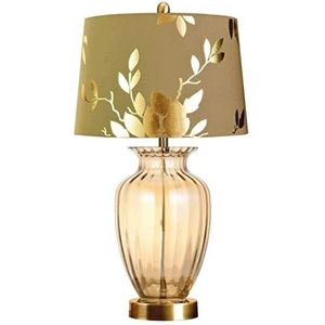 Tafellamp Nachtlampje Europese Glazen Tafellamp, Designer Bureaulamp, Leeslampjes, Studielamp, Werklamp, Kantoorlamp, Nachtkastjelamp Bureaulamp Voor Slaapkamer (Color : Champagne, Size : 40 * 70cm)