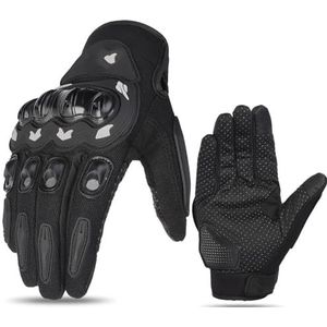 ZiYouao Motorhandschoenen Zomer Heren Volledige Vinger Motorfiets Racing Handschoenen Dames Dame Rode Motor Rijden Touchscreen Motocross Guantes Motorhandschoenen (zwart, L)