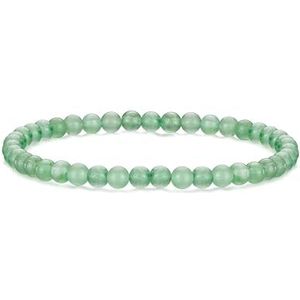 Philip Jones Groene Aventurijn Mini Kralen Edelsteen Stretch Armband, Eén maat, Groene Aventurijn, groene aventurijn