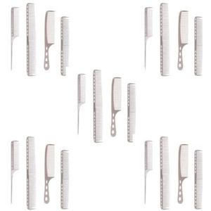 5 set 4pack/lot Ergonomische Handvat Voor Meer Comfortabele Haar Kammen Ervaring Comfortabeler Om Metalen Haar Snijden Kam, Mat zilver