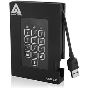 Apricorn 4TB Aegis Fortress FIPS 140-2 Level 2 gevalideerde 256-bit gecodeerde USB 3 externe SSD (A25-3PL256-S4000F)
