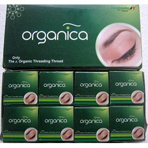 Organica draad voor het epileren van wenkbrauwen van biologisch katoen, uit India, 16 spoelen met elk 300 m