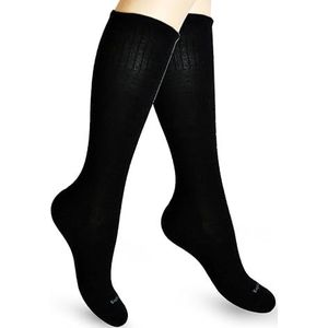 Cotton Compression Socks for Women. Ladies Support Stockings for Nurses, Travel, Flight, Pregnancy, Maternity, Varicose Veins, DVT, Athletics, Running, Sports. 15-20 mmHg Medical Sox. Knee High