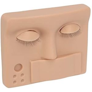 Wimper Mannequin Hoofd, Levensechte Multifunctionele Wimperverlenging Mannequin Hoofd Oefenen Herbruikbaar voor Masseren (Donkere huidskleur)
