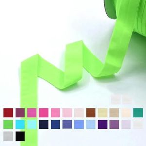 Matte vouw over elastieken FOE 3/4"" 20mm effen niet-glimmende spandex bands ondergoed lingerie jurk naaien trim 2 5 10 yard-neon groen-20mm-10 yards