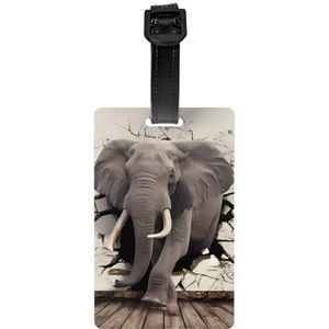 Bagagelabel voor koffer koffer tags identificatoren voor vrouwen mannen reizen snel ter plaatse bagage koffer gebroken muur olifant