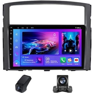 Android autoradio 2 Din geldt voor Mitsubishi Shogun Pajero 4 V80 V90 2006-2024 met Draadloze Carplay Android Auto GPS Navi WiFi 9 inch met Achteruitrijcamera/Stuurwielbediening(X2)