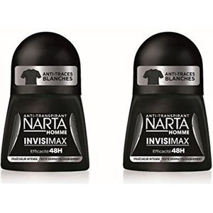 NARTA Invisimax Bille Anti-transpirant voor heren, 50 ml, 2 stuks