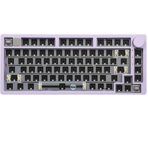 QPSJXN 75% 81-toetsen Type-C Bedraad Mechanisch Toetsenbord Met Zuidgerichte Pakking Structuur Compatibel met Windows Compatibiliteit (Paars)
