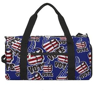 American Vote Flag Travel Gym Bag met Schoenen Compartiment En Natte Pocket Grappige Tote Bag Duffel Bag voor Sport Zwemmen Yoga