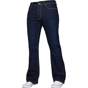 Enzo Bootcut-stretchjeans voor heren, met wijde, uitlopende pijpen, verkrijgbaar in alle taille""maten, Indigo, 30W / 30L
