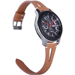 Leather Strap Compatible With Galaxy Watch 42mm 46mm Bands Genuine Leather Wristband Replacement Compatible With Galaxy Watch Active Galaxy (Color : Brown, Size : 22mm)