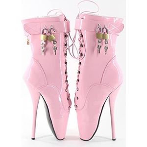 High Heel Ballet Laceup lakleer sexy vergrendelde laarzen,Roze,41