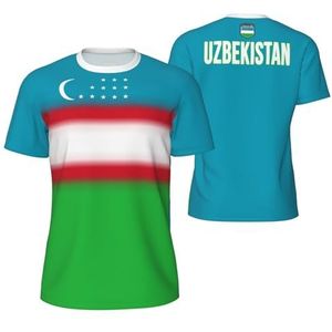 Sport Mesh T-Shirt Oezbekistan Vlag voor Running Bike Voetbal Tennis Voetbal Fitness Tees 3D Gedrukt, Meerkleurig, S