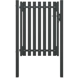 vidaXL Poort Hekpoort Omheiningspoort Poorten Hek Tuinpoort Tuinhek Hekdeur Tuindeur Tuinomheining Tuinafrastering Hekken 1x1,7 m Staal Antraciet