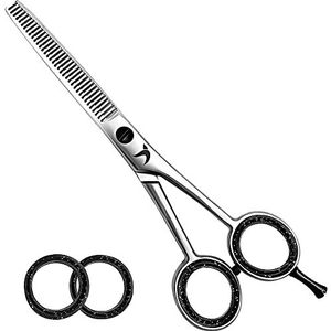 Candure Nagelschaar Professionele kappersschaar Roestvrijstalen Haar schaar voor salon, kinderen, mannen en vrouwen (dunschaar, 6"")