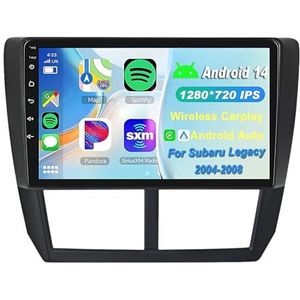 Android 15 2 Din Autoradio 9in Auto Stereo voor Subaru Forester 3 2007-2013 met Draadloze Carplay Android Auto Bluetooth GPS Navigatie FM Radio WIFI Stuurwielbediening(W-1(1G+32G))