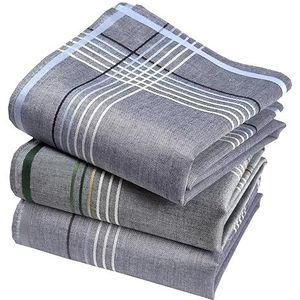 Zakdoeken voor heren, premium stof, 100% gekamd katoen, 45 cm x 45 cm, 3-delig, model V11919