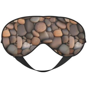 Pebbles in The Beach Unisex elastisch verstelbaar gesp ontwerp verduisterende slaap oogmasker voor thuis reizen yoga kantoor dutje