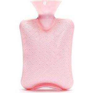 OIFAODAO, Warmwaterflessen Verdikte rubberen warmwaterkruik Herbruikbare draagbare met warm water gevulde Ideaal for pijnverlichting, warm- en koudwaterzak,Warmwaterkruik(Roze)