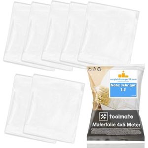 6 x afdekfolie schilder - extra sterk en dik - schilderfolie transparant 4x5 meter - schilderzeil / afdekzeil - bouwfolie optimaal voor verhuizing en renovatie