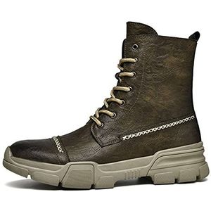 HARZONLI laarzen High quality leather men's waterproof boots Men's casual shoes Men's ankle boots Winter men's boots(Khaki Leather,13)