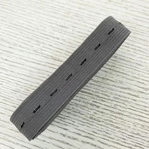 Elastiekjes 20 mm geweven knoopsgat elastische band Elast Stretch Tape Verleng afwerkingstape DIY naaien kledingaccessoire-donkergrijs-20 mm 5 yards