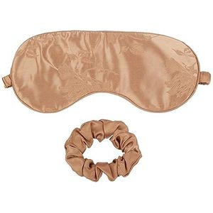 Debenhams Dames/Dames Satijn Bloemen Oogmasker & Scrunchie Set (Eén maat) (Champagne)