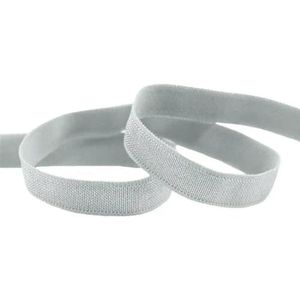 2 5 10 Yard 3/8"" 10mm Effen Glanzende Niet-Omvouwbare Elastische Spandex Satijnen Band Tape Hoofdband BH-band Jurk Naaiwerk Trim-Licht Zilver-2 Yards