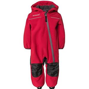 Outburst - Baby kinderen jongens softshell overall sneeuwpak gevoerd waterdicht 10.000 mm waterkolom ademend winddicht rood / antraciet - 14438169 - maat 98, rood, 98