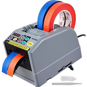 VEVOR Automatische plakbandafroller, 25 W, bandsnijmachine, bandbreedte 6-60 mm, bandlengte 5-999 mm, voor industrie, kantoor, huis, winkels