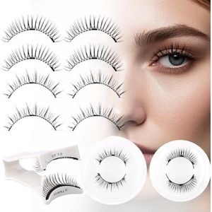 4 paar magnetische wimpers met applicator, magnetische wimpers herbruikbare magnetische natuurlijke look, magnetisch geen lijm nodig (M9+M1-4P) [magnetische wimpers-M9+M1-4P]