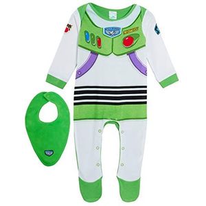 Disney Baby Boy Toy Story 4 Buzz Lightyear romper + bandana slabbetje, cadeauset maat 0-3 maanden, groen/wit, groen-wit, 0-3 Maanden