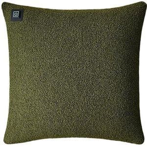 Warmpi® Draadloos Warmtekussen incl. Warmpi® Powerbank (10.000mah) - Teddy Donkergroen boucle -Het elektrisch verwarmde kussen heeft ook kabel van 3m voor opwarming via stopcontact of USB (Dark Green)