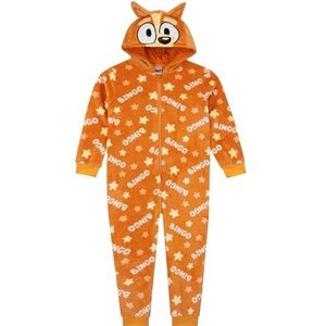 Bluey Onesie | Bingo Onesie Met 3D Oren | Jongens Onesie | Fleece Onesies Voor Jongens | Oranje 98