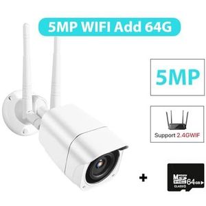 Bewakingscamera, 5MP HD IP Camera Met 4G Sim-kaart Outdoor Bullet Camera 1080P Audio Video Surveillance Beveiliging CCTV Camera P2P(5MP WIFI Add 64G)