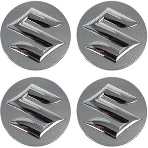 SJZZJMZ 4 stuks auto wielnaafdoppen voor Suzuki Swift SX4 S-Cross Ignis Vitara Solio Bandit Swace 54mm auto wielnaafdoppen vervangende naafdoppen stickers C