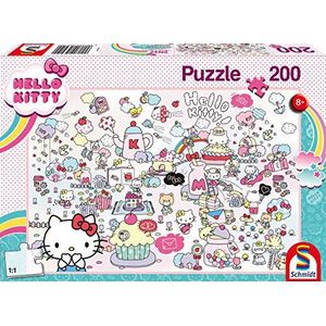 Schmidt Spiele 56410 Hello Kitty, Kittys Welt, 200 stukjes kinderpuzzel, kleurrijk